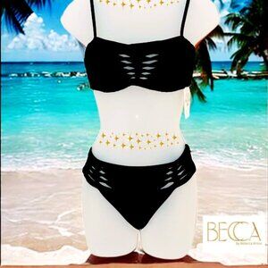 NWT! Becca Bikini with Lace Look Front/Back Top & Bottom